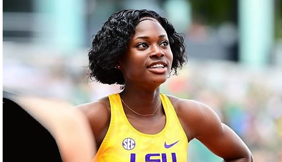 Favour Ofili, Nigerian track and field athlete, breaking her own national record with a world-leading time of 22.36 seconds in the women's 200m race at the 2023 Tyson Invitational