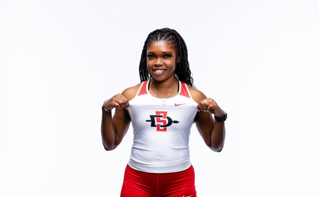 Shaquena Foote, a rising star from San Diego State University, takes center stage at the WSU Open and Combined Events meet in Spokane, Washington, captivating fans and earning the coveted title of Mountain West Athlete of the Week.