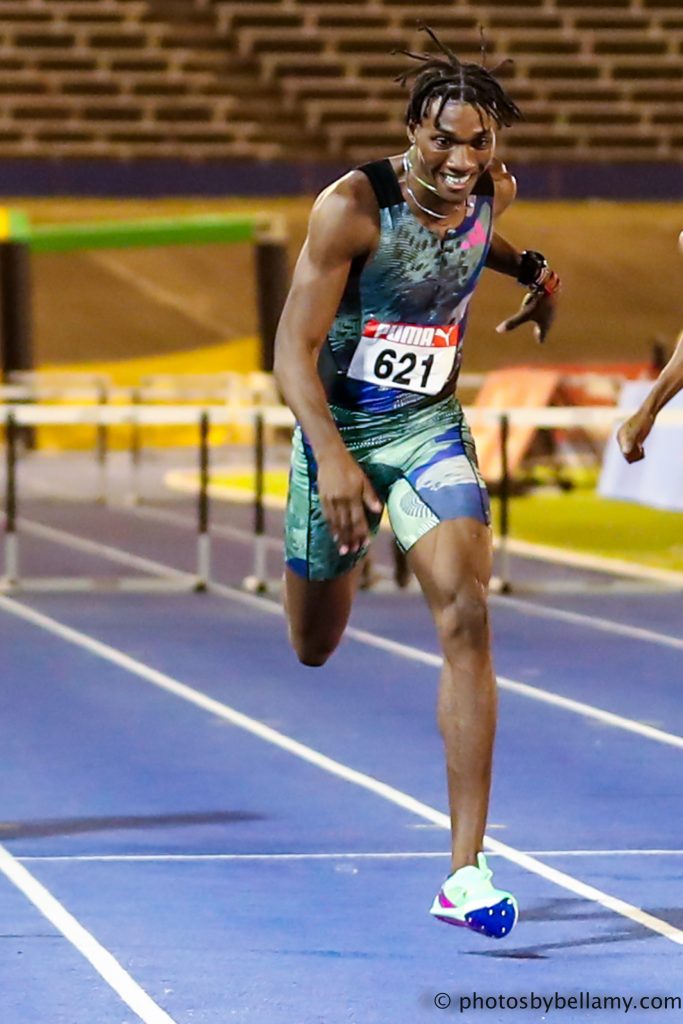 Making history at just nineteen (19) years old, Roshawn Clarke becomes the first man to break the 48-second mark in a men's 400m hurdles event on Jamaican soil. Clocking in at an impressive time of 47.85, he also sets a world under-20 record.