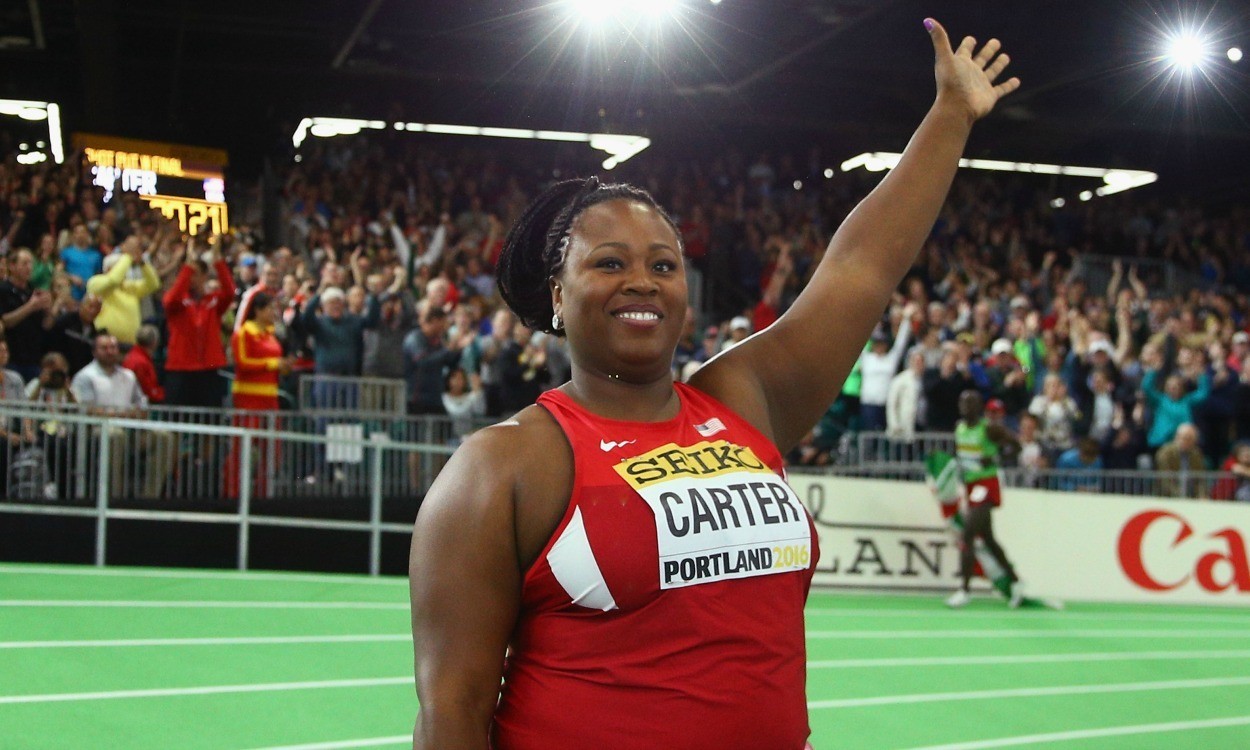 Carter wins shot put with Olympic Trials record