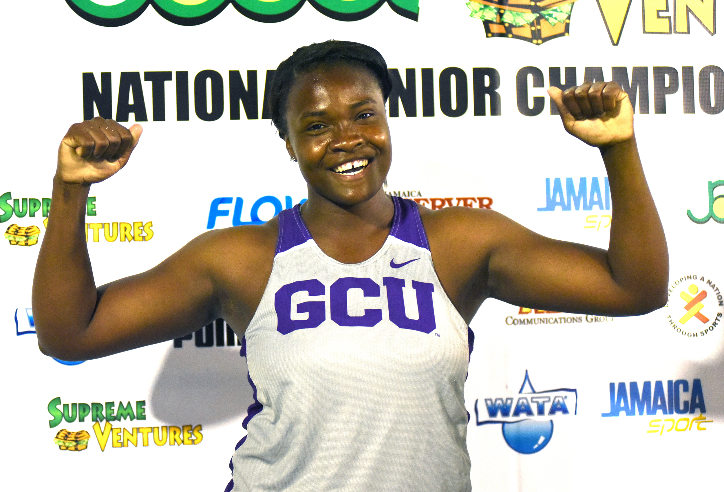 Kemoy Campbell, the strong one…Barnett wins discus title