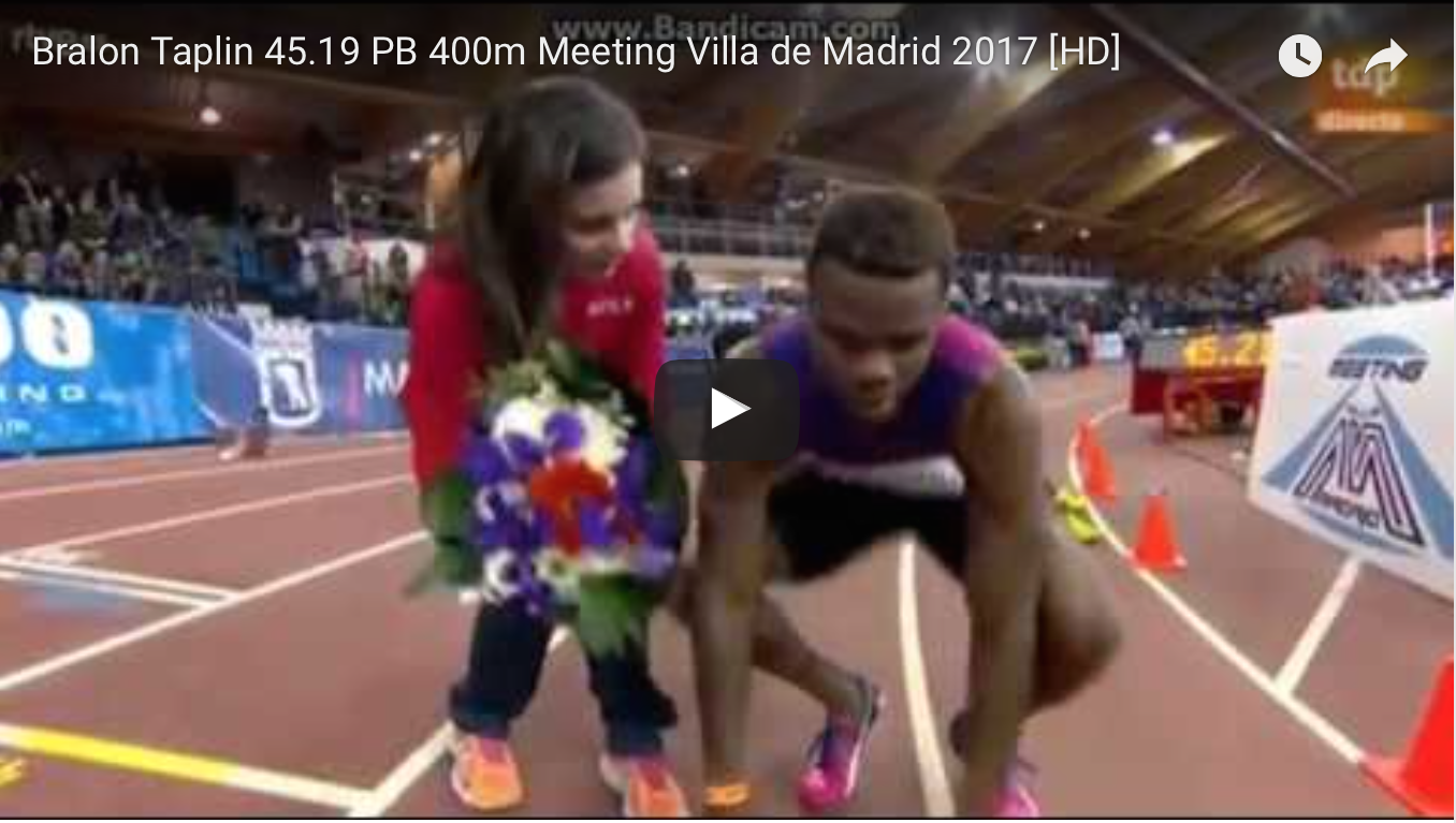 Bralon Taplin runs 45.19 PB at Meeting Villa de Madrid 2017