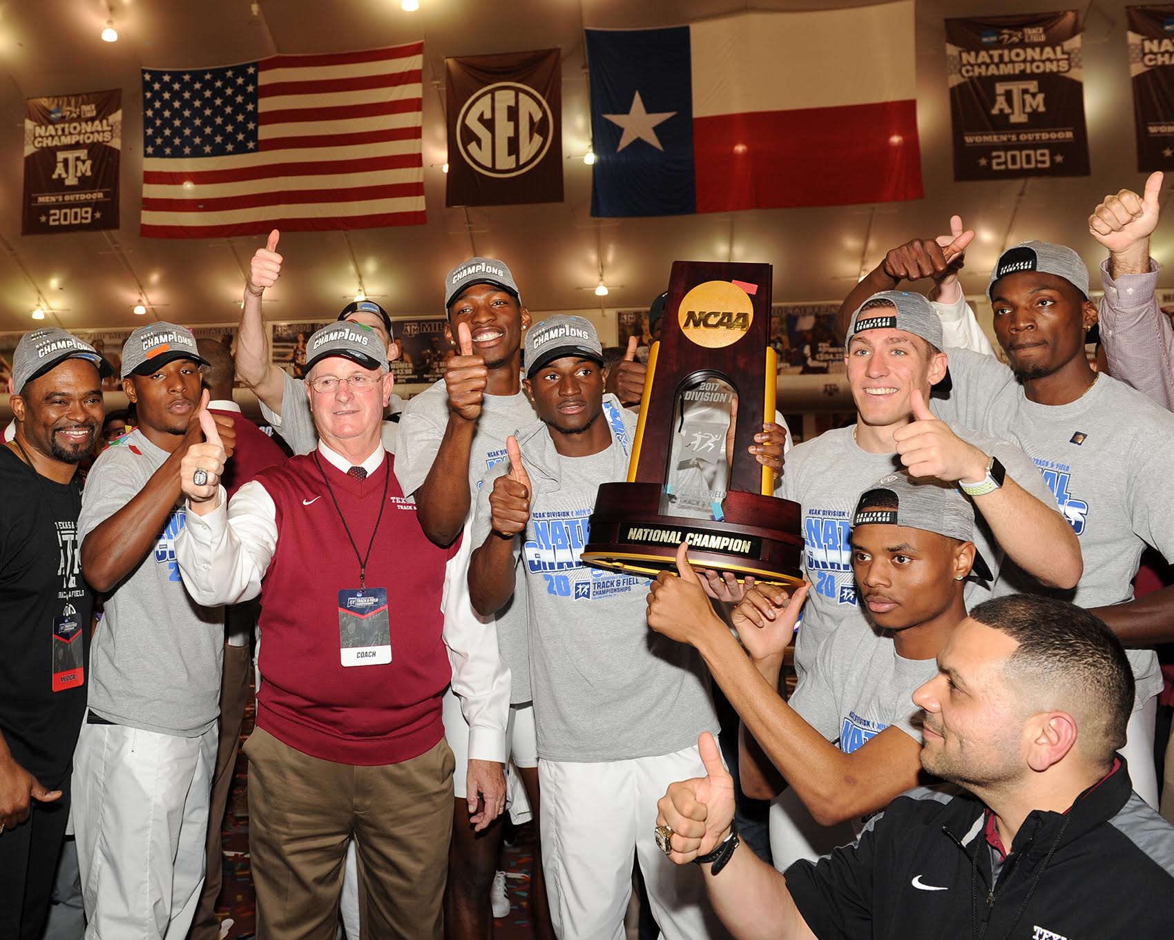 Texas A&M wins its first national indoor championship by half a point