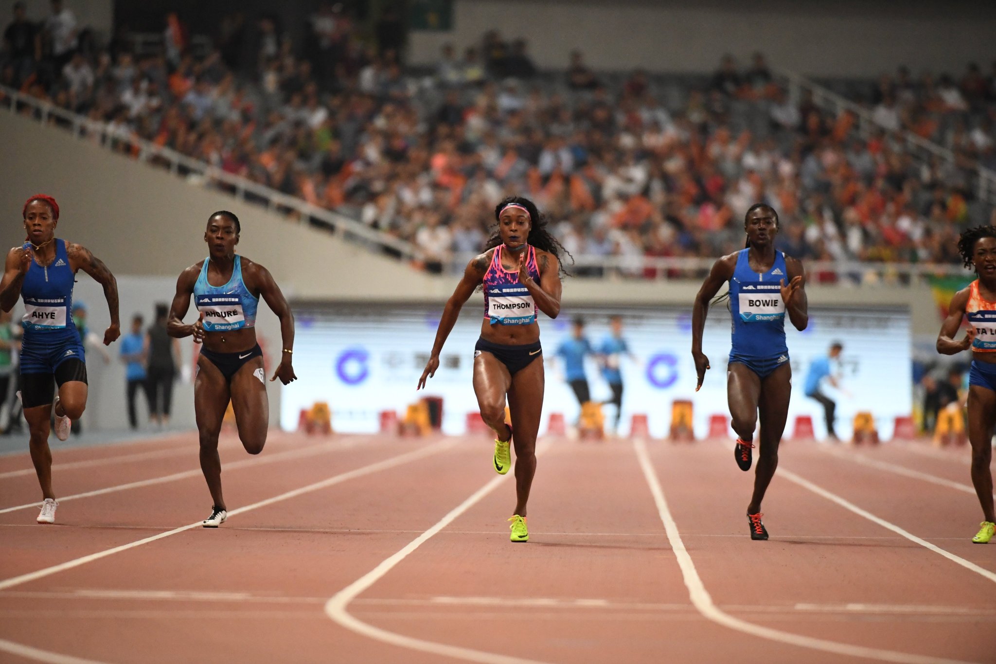 Thompson, Miller-Uibo sizzle to world leads, McLeod wins 110h in Shanghai