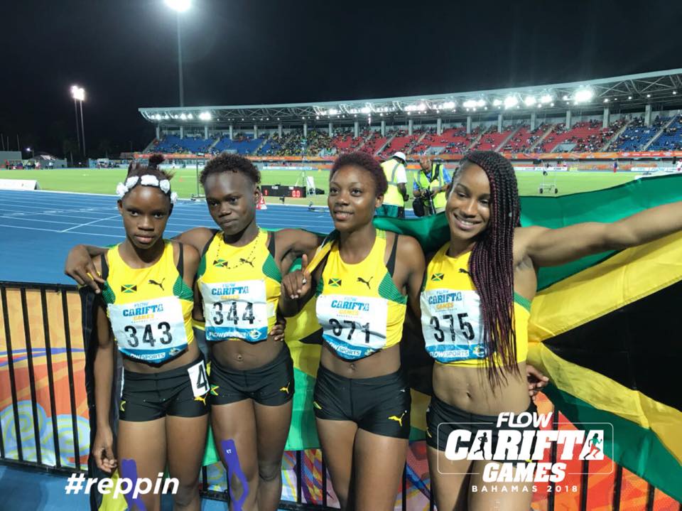 Jamaica sweep 4x100m and 400m hurdles #CariftaGames2018