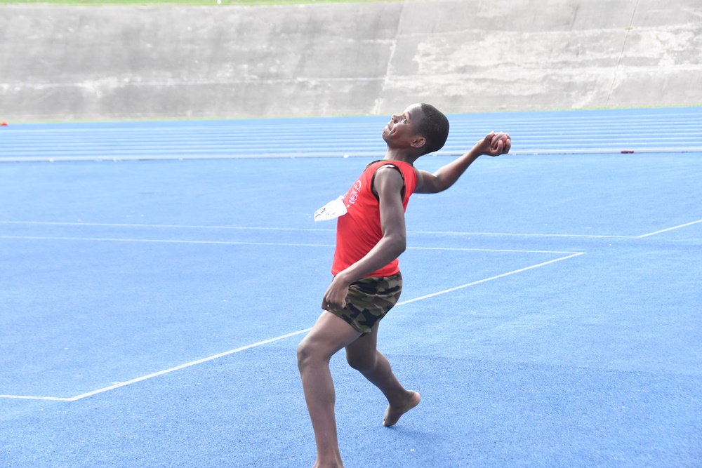 Jemarie Thomas wins cricket ball throw at Primary Champs
