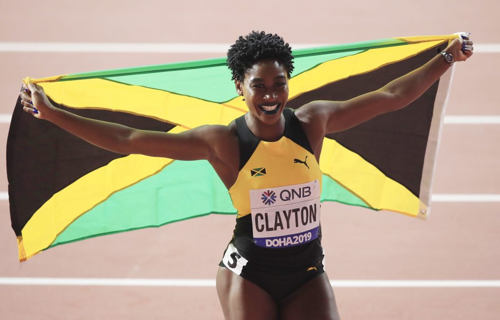 Rushell Clayton celebrates bronze in Doha 2019