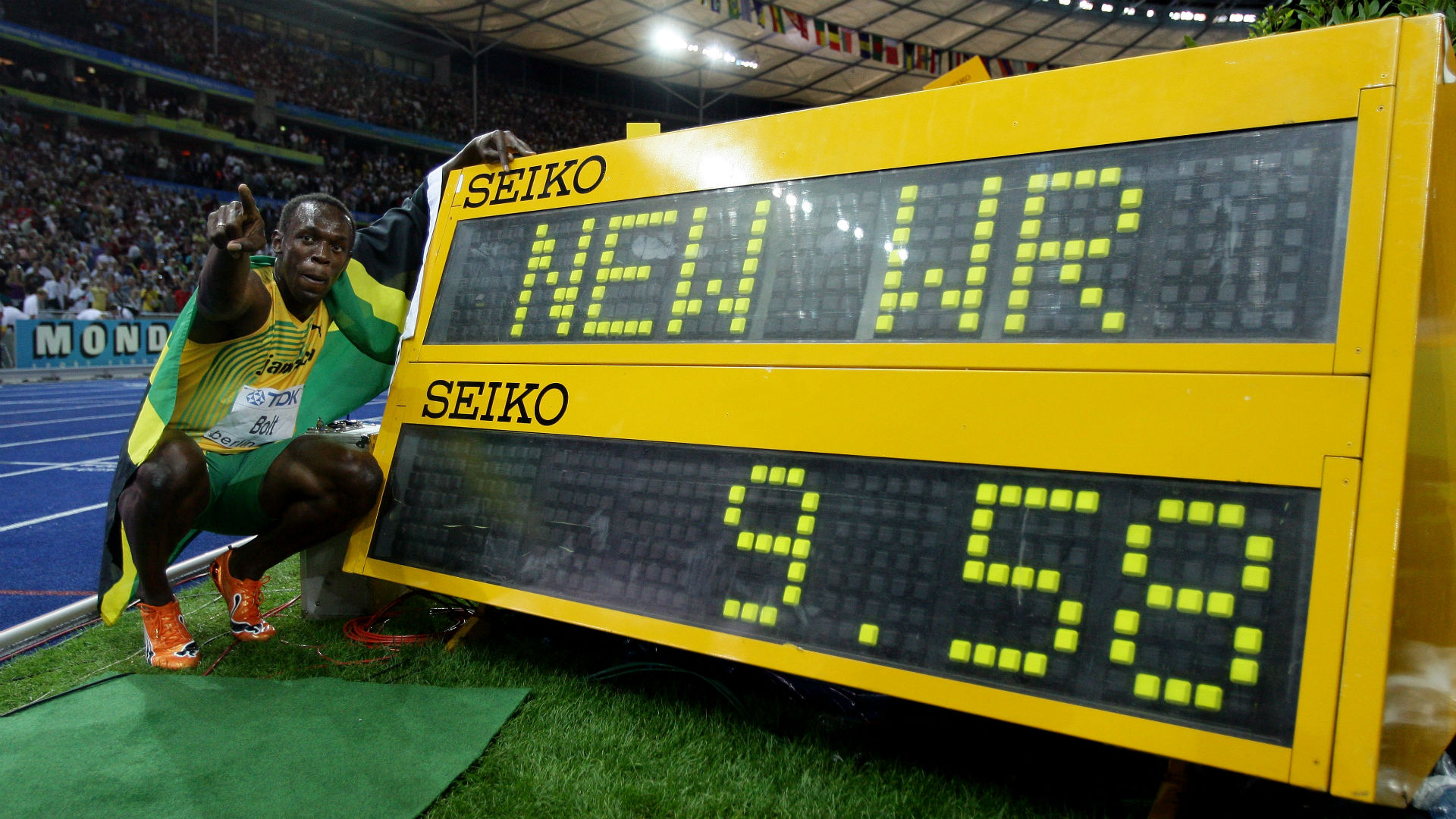 Bolt, on this day in 2009, ran 9.58