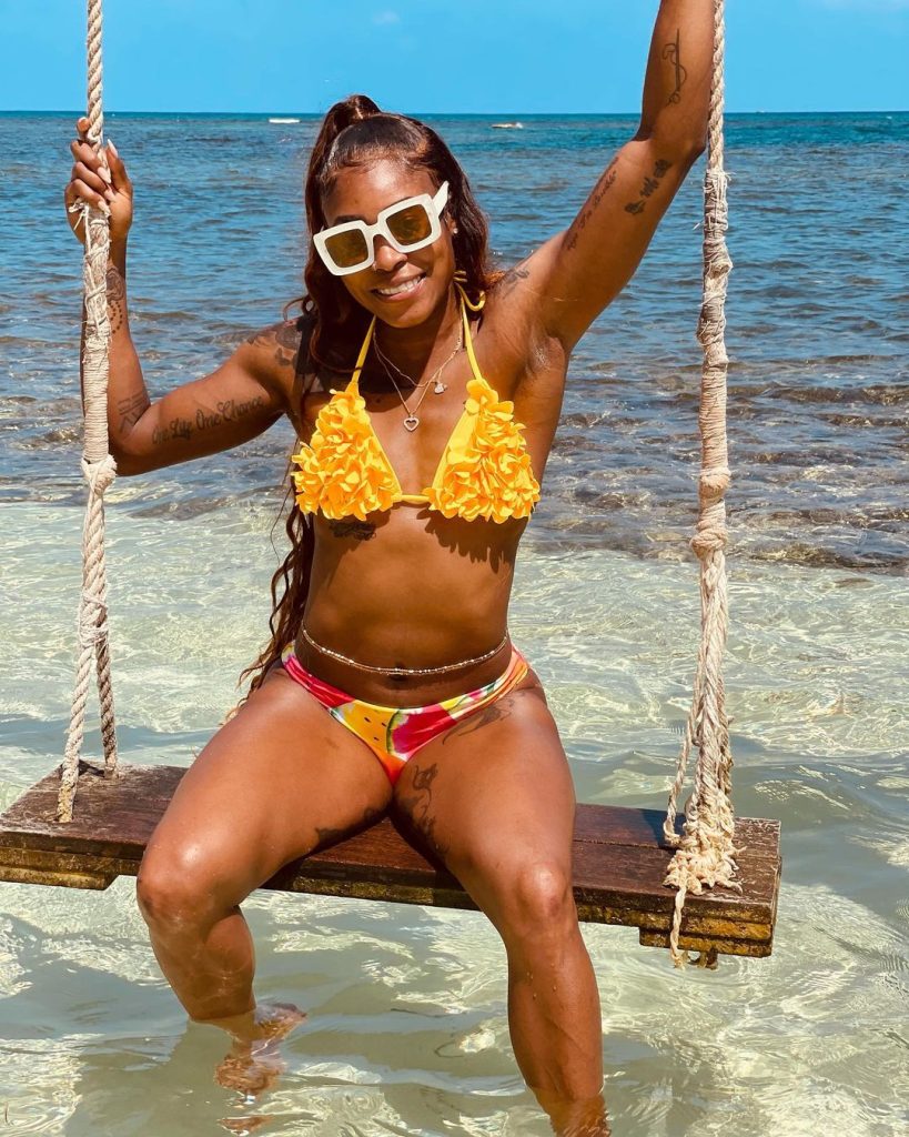 Elaine Thompson-Herah is enjoying her time away from the track
