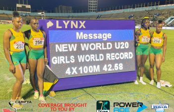 Jamaica’s U20 girls 4×1 team set WR at Carifta Games