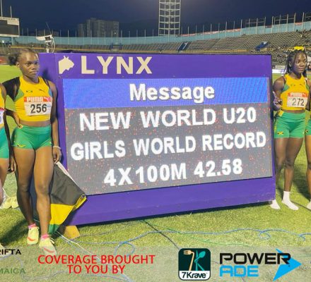 Jamaica’s U20 girls 4×1 team set WR at Carifta Games