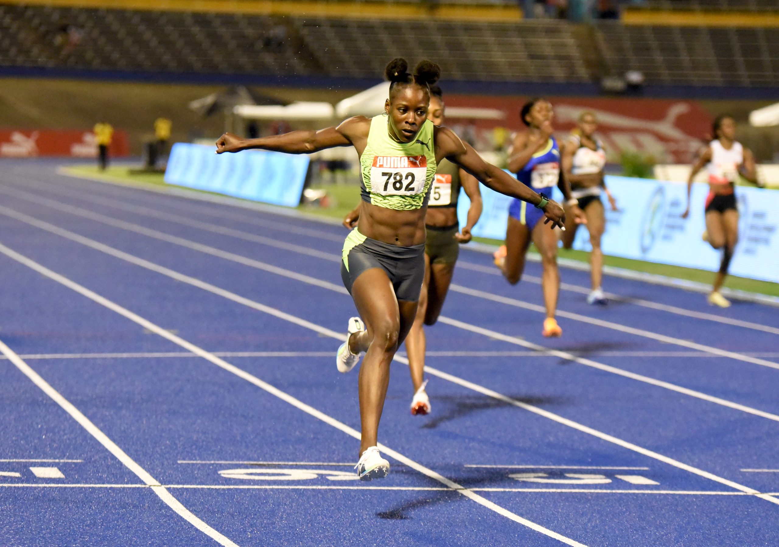 Shericka Jackson wins the women's 200m in Jamaica trials 2022