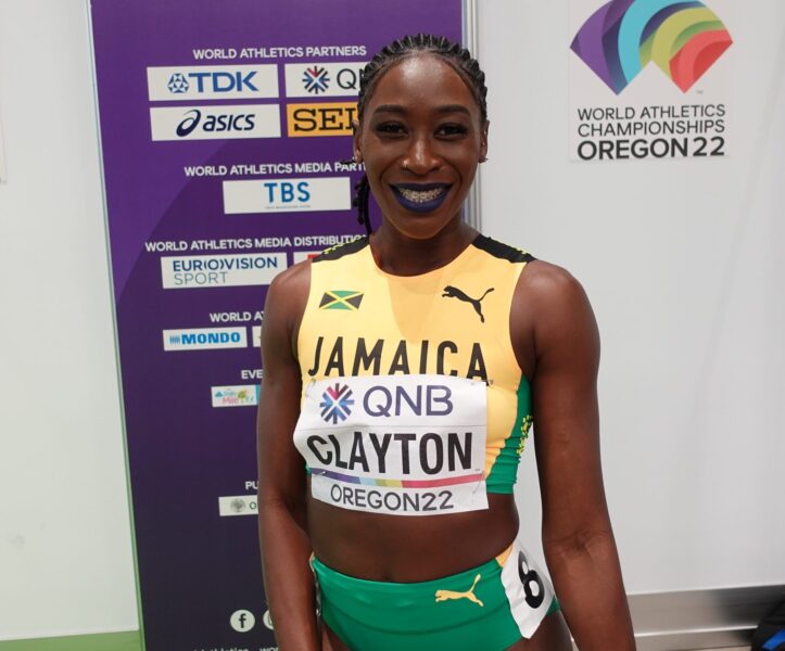 Oslo Diamond League Rushell Clayton at the Oregon22 World Athletics Championships in Eugene, USA