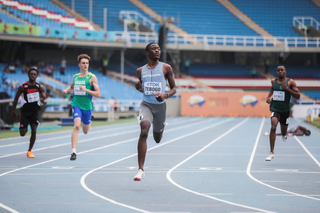 Letsile Tebogo of Batswana is the fastest in the 200m heats at the World U20 Championships in Cali, Colombia. He ran 19.99 in the first round.
