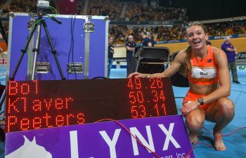 Femke Bol shatters world indoor 400m record at Dutch Indoor Championships