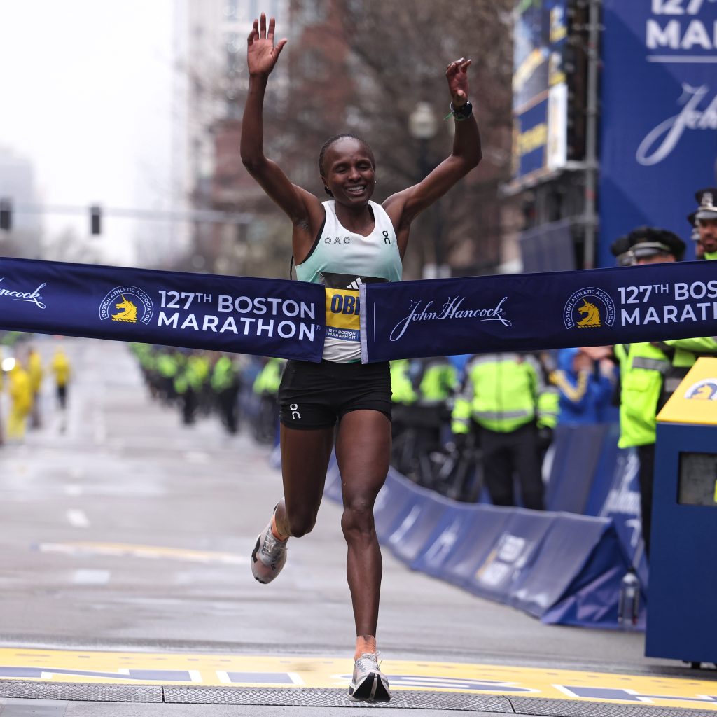 Hellen Obiri from Kenya has triumphed at the Boston Marathon in only her second ever marathon with a winning time of 2:21:38. Congratulations to her on this incredible achievement!