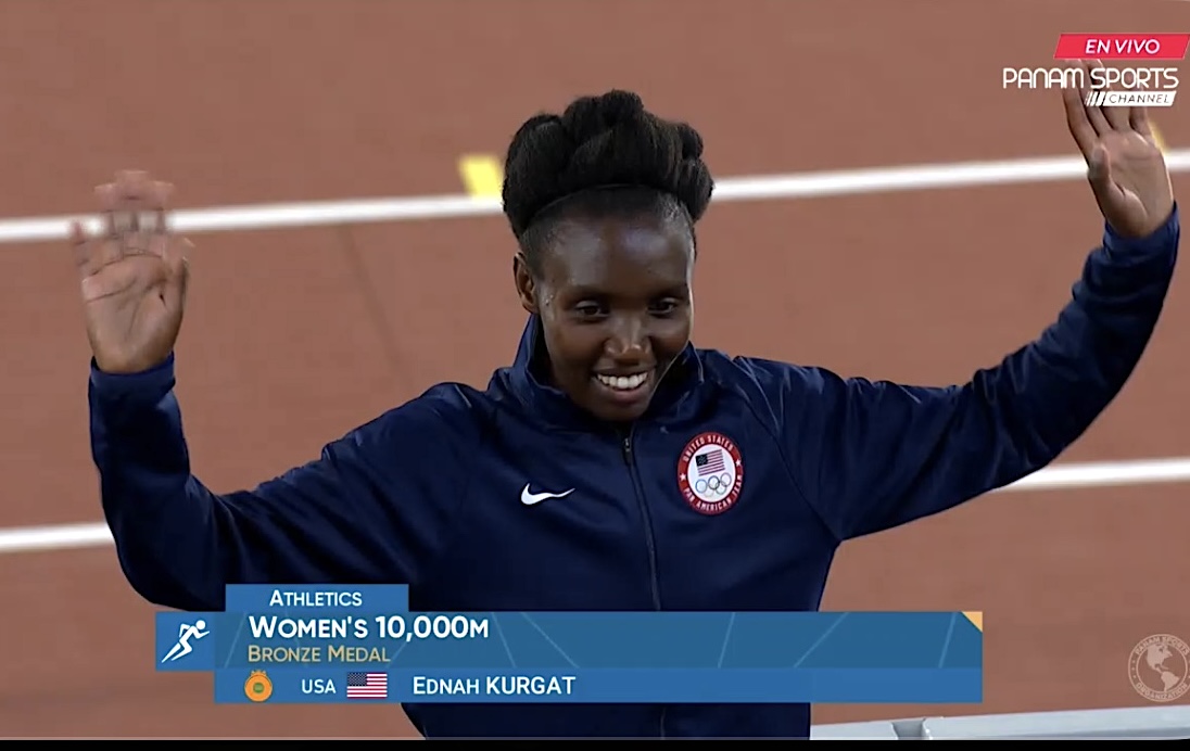 Ednah Kurgat (USA) 🇺🇸 grabs bronze 🥉 with a time of 33:16.61 at the Pan American Games.