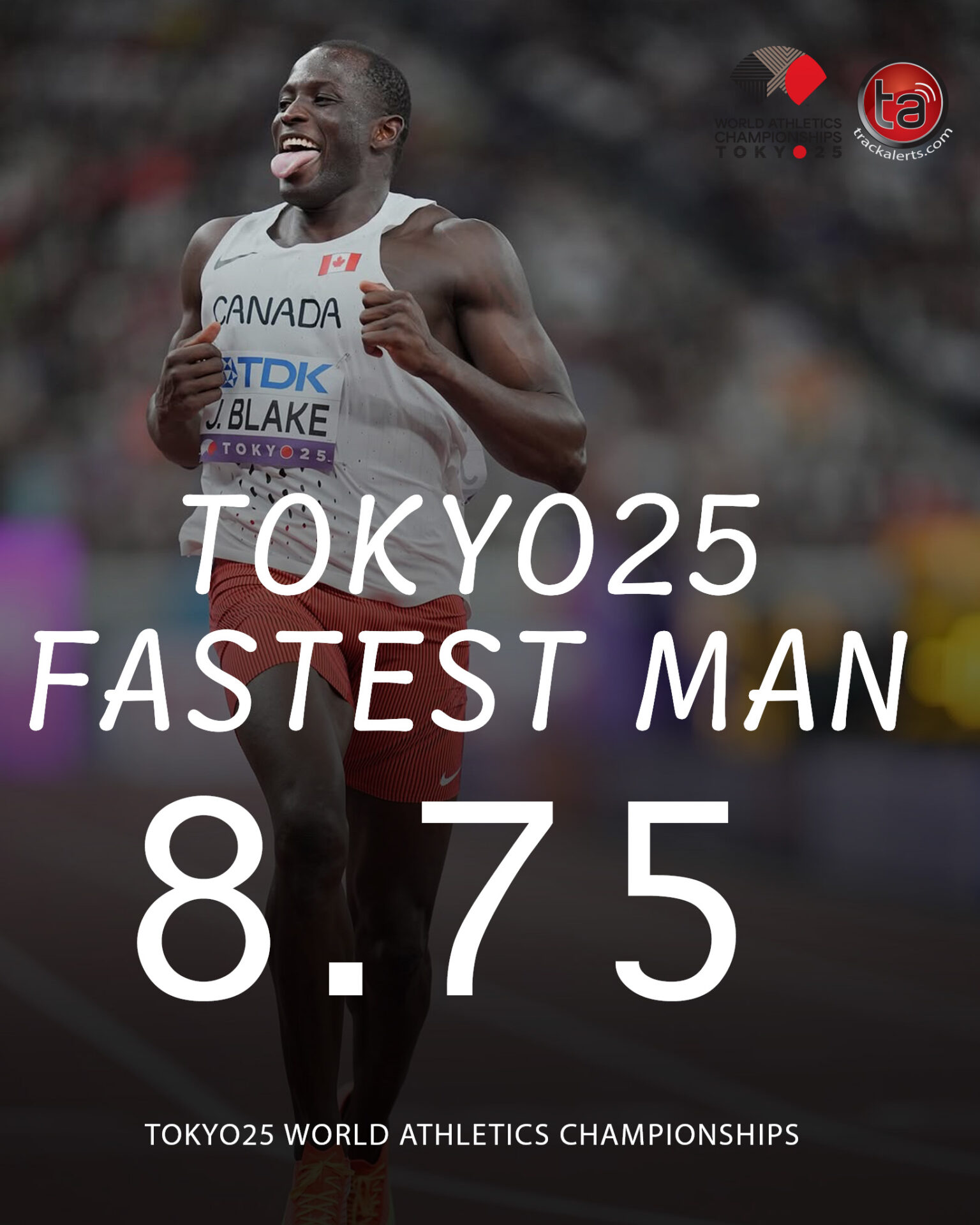 Jerome Blake Outpaces the World with 8.75 Split at Tokyo 2025 World Championships