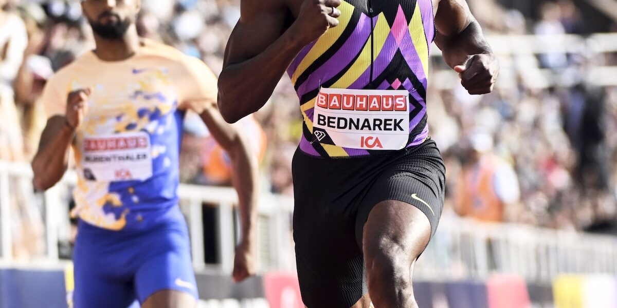Kenneth Bednarek (USA) wins the Men's 200m with a time of 19.87s at the BAUHAUS-Galan Stockholm, the 5th stop on the Wanda Diamond League circuit, on 7 June 2026 Diamond League AG
