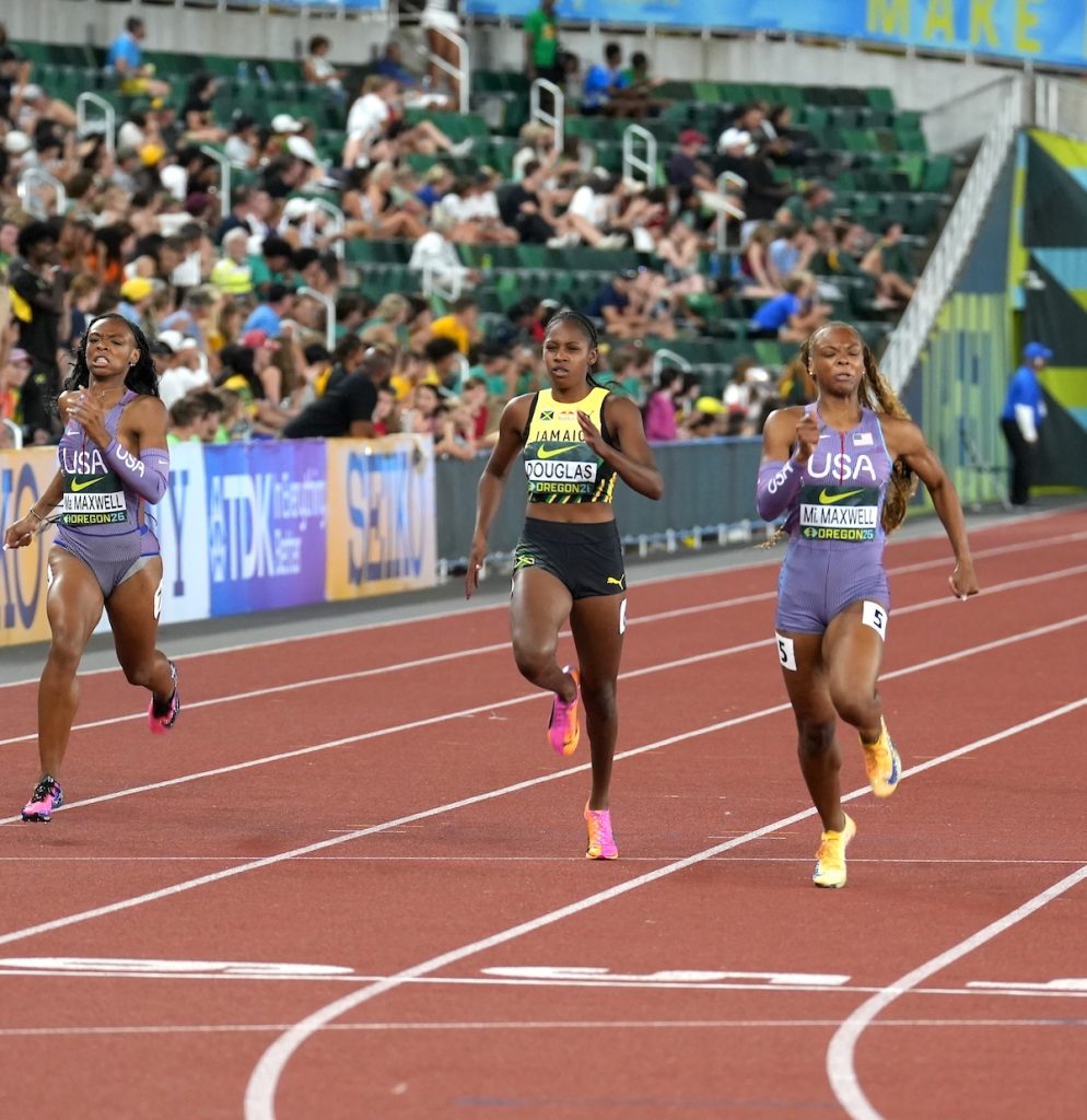 amaica’s Shanoya Douglas races to her second silver medal of the World U20 Championships, clocking 22.68 seconds in the women’s 200m final. American Mia Maxwell completed the sprint double with a personal-best 22.37, while Mariah Maxwell took bronze in 22.77.